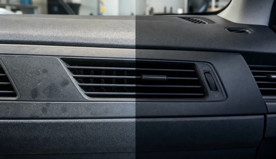 Comparacion de tablero con plasticos limpios y renovados