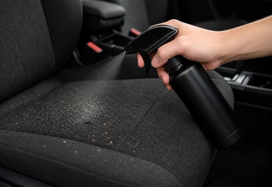 Aplicacion de limpiador sobre tapiz de auto
